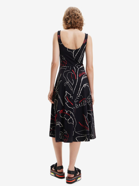 Desigual Čierne dámske šaty Desigual Cambridge s potlačou