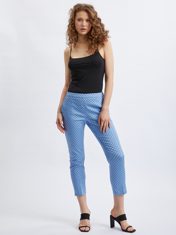 Orsay Modré dámske trojštvrťové nohavice s bodkami ORSAY