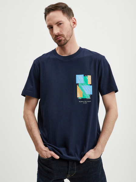 Tom Tailor Denim Tmavomodrá pánska džínsová košeľa Tom Tailor