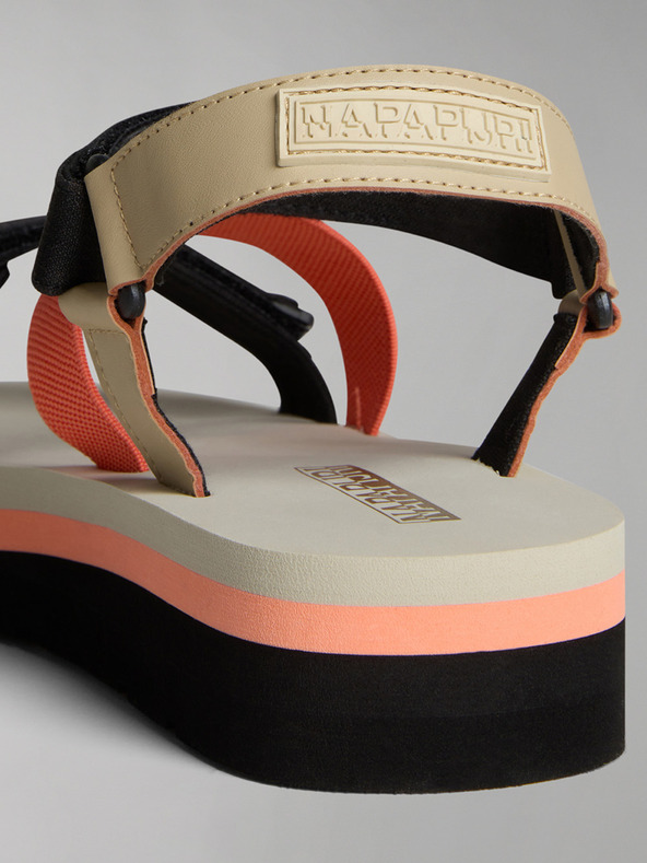 Napapijri Čierno-oranžové dámske sandále NAPAPIJRI
