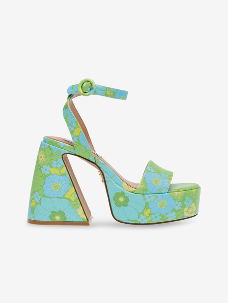 Steve Madden Svetlomodro-zelené dámske sandále na podpätku Steve Madden