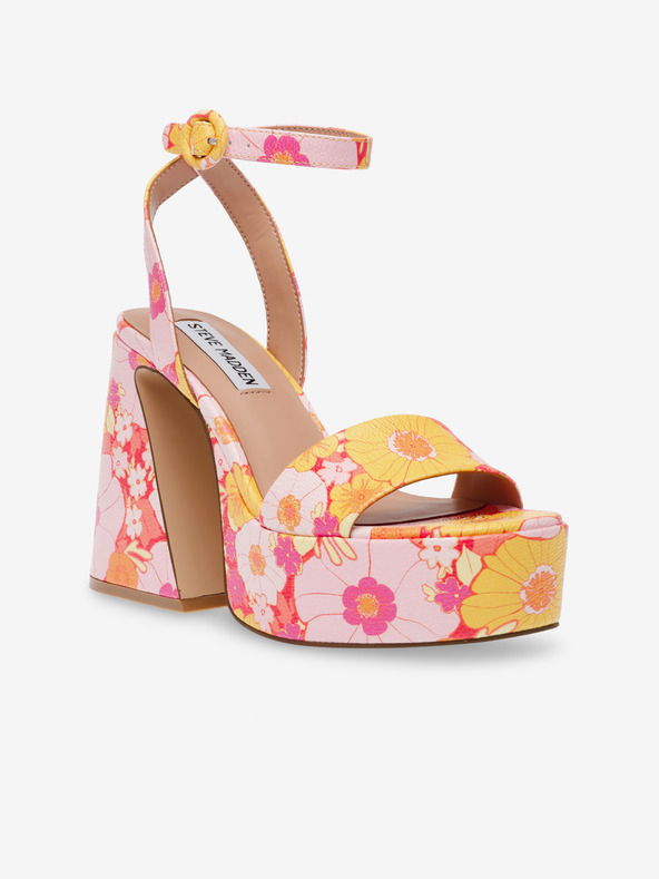 Steve Madden Oranžovo-ružové dámske sandále na podpätku Steve Madden