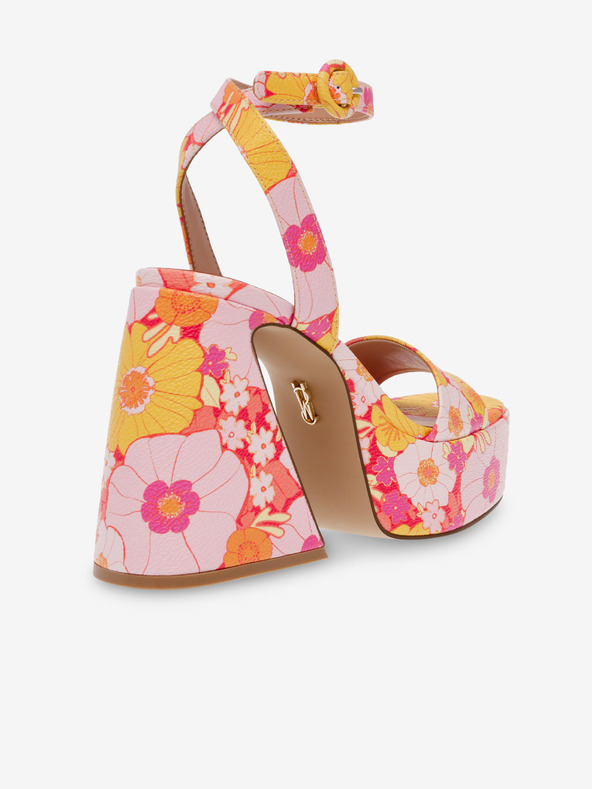 Steve Madden Oranžovo-ružové dámske sandále na podpätku Steve Madden