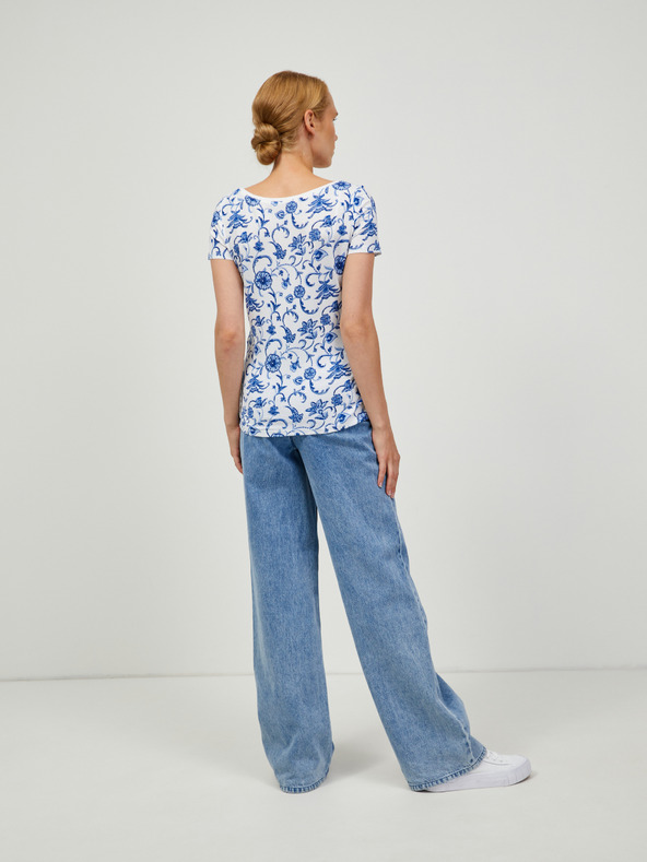 Orsay Modro-biele vzorované tričko ORSAY
