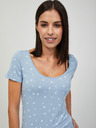 Orsay Svetlomodré kvetované tričko ORSAY