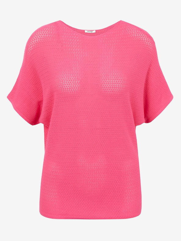 Orsay Tmavoružový ľahký vzorovaný sveter s krátkym rukávom ORSAY