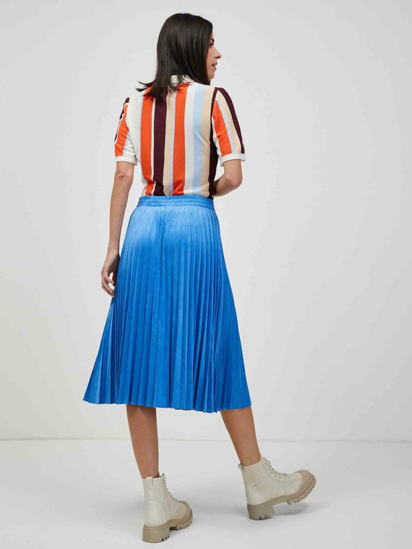 Orsay Oranžovo-krémový ľahký pruhovaný sveter s krátkym rukávom ORSAY