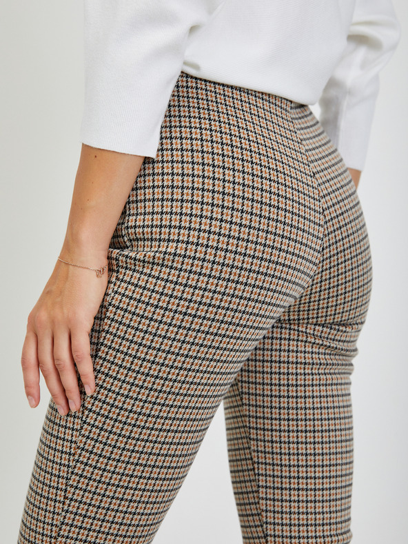 Orsay Béžové dámske nohavice so vzorom ORSAY