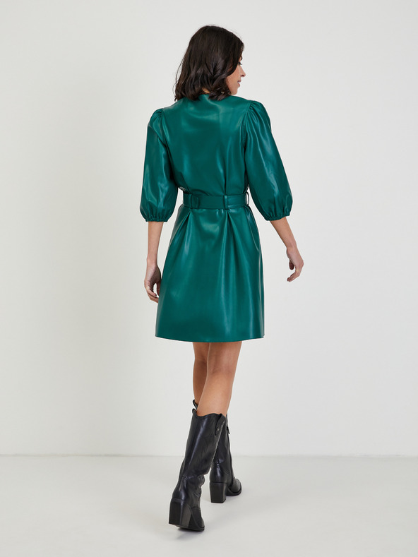 Orsay Zelené dámske koženkové šaty ORSAY