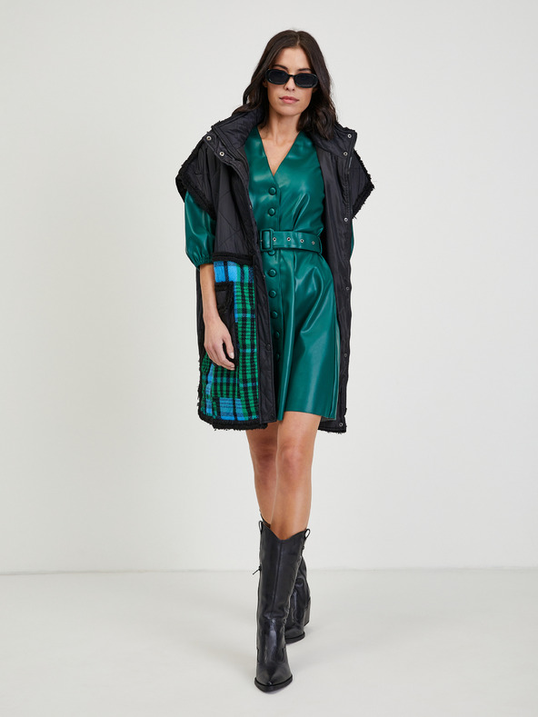 Orsay Zelené dámske koženkové šaty ORSAY