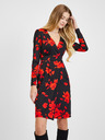 Orsay Červeno-čierne dámske kvetované šaty ORSAY