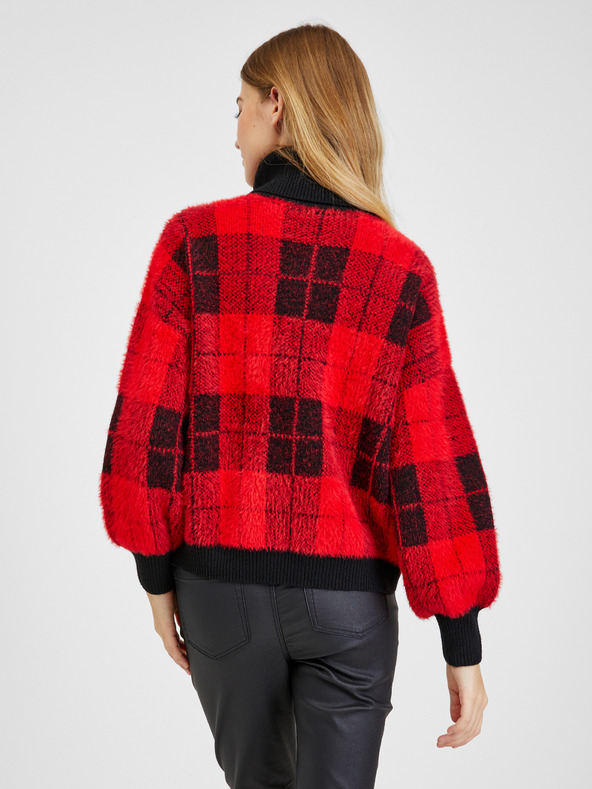 Orsay Čierno-červený dámsky károvaný sveter ORSAY