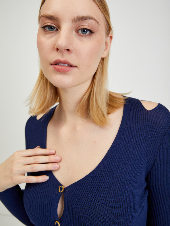 Orsay Tmavomodrý dámsky kardigán s prieramkami ORSAY