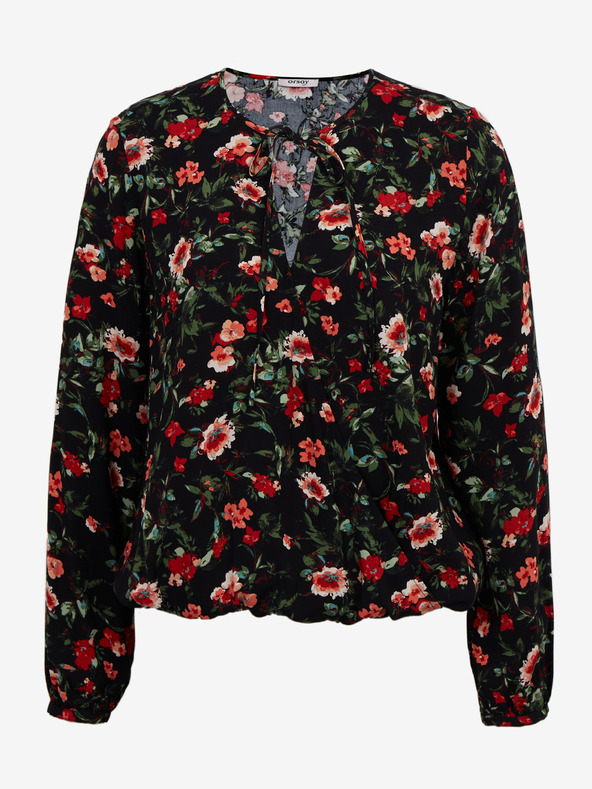 Orsay Červeno-čierna dámska kvetovaná blúzka ORSAY