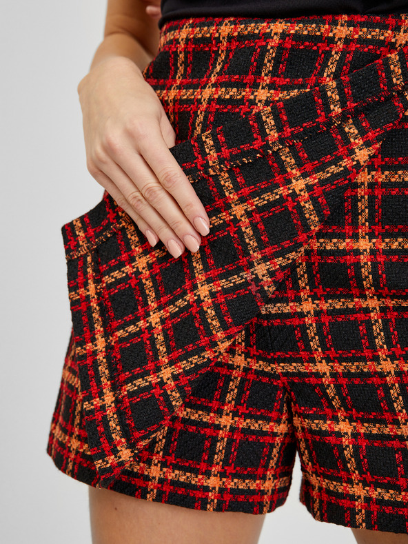 Orsay Červeno-čierna dámska kockovaná sukňa ORSAY