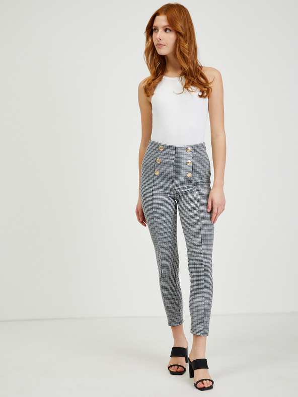 Orsay Bielo-čierne dámske vzorované nohavice ORSAY