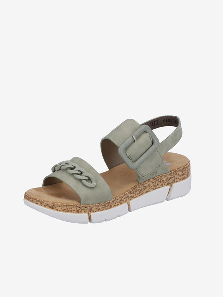 Rieker Khaki dámske sandále na platforme Rieker