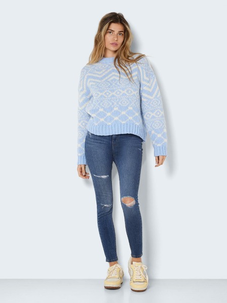 Noisy May Modré skinny fit džínsy s roztrhaným efektom Noisy May Buddy
