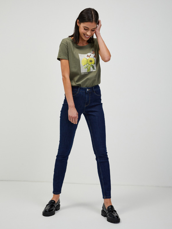 Orsay Tmavomodré push up skinny fit džínsy ORSAY