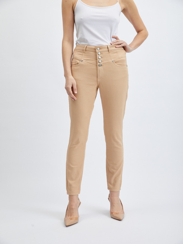 Orsay Béžové dámske skinny fit džínsy ORSAY