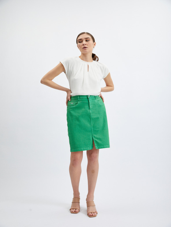 Orsay Zelená dámska džínsová sukňa ORSAY