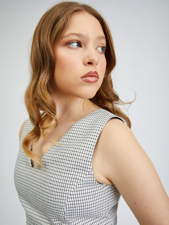 Orsay Šedo-čierne dámske kárované šaty ORSAY