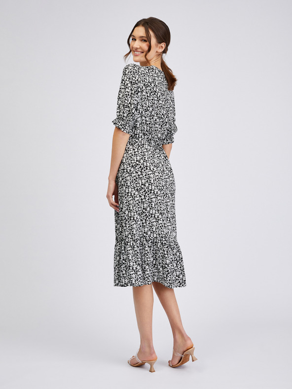 Orsay Bielo-čierne dámske kvetované šaty ORSAY