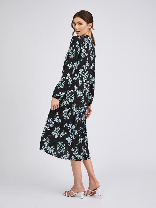 Orsay Čierne dámske kvetinové šaty ORSAY