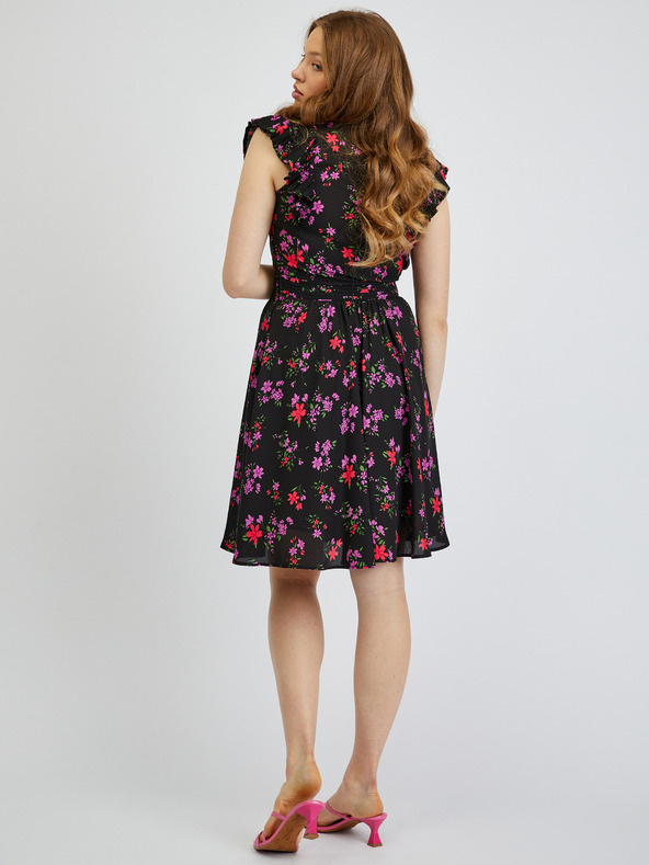 Orsay Čierne dámske kvetinové šaty ORSAY