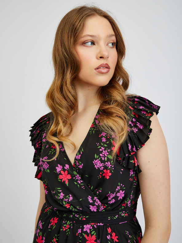 Orsay Čierne dámske kvetinové šaty ORSAY