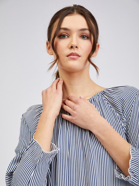 Orsay Tmavomodrá dámska pruhovaná blúzka ORSAY