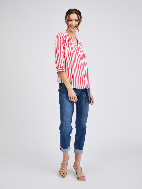 Orsay Bielo-ružová dámska pruhovaná blúzka ORSAY