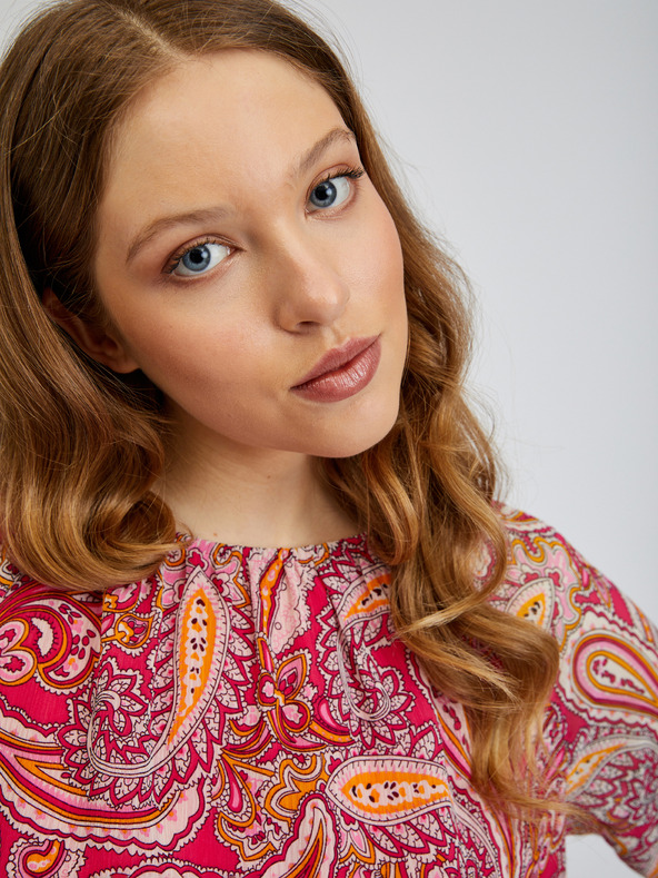 Orsay Červeno-ružová dámska vzorovaná blúzka ORSAY