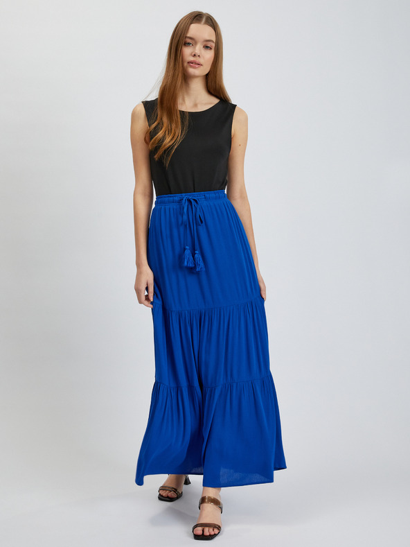 Orsay Modrá dámska maxi sukňa ORSAY