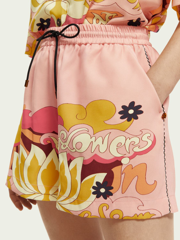 Scotch & Soda Scotch & Soda marhuľové dámske vzorované šortky