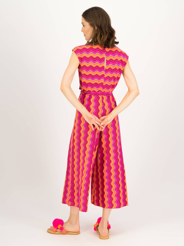 Blutsgeschwister Oranžová a ružová dámska vzorovaná kombinéza Blutsgeschwister