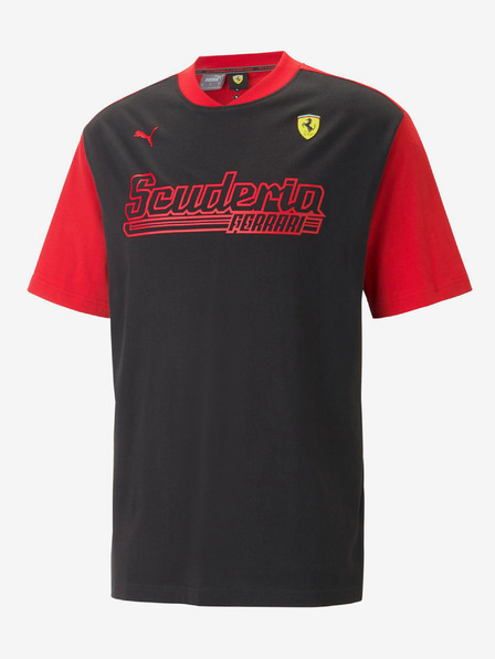 Puma Červeno-čierne pánske tričko Puma Ferrari Race Statement