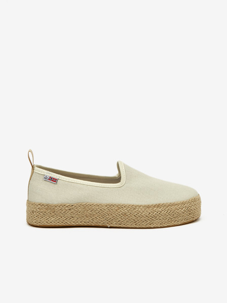 Napapijri Béžové dámske slip on topánky na platforme NAPAPIJRI