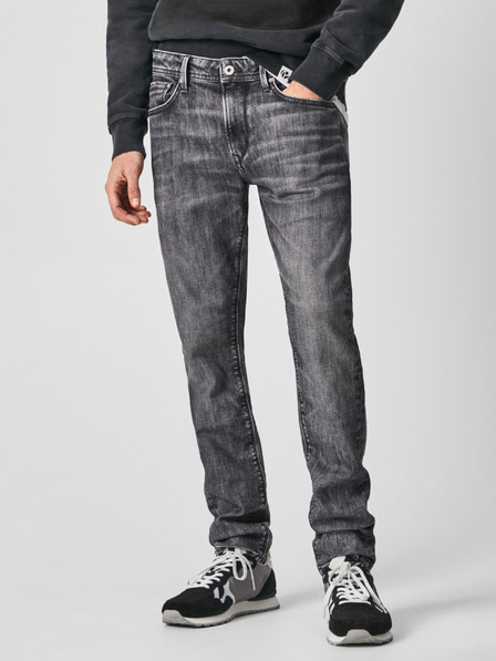 Pepe Jeans Šedé pánske slim fit džínsy Pepe Jeans Stanley
