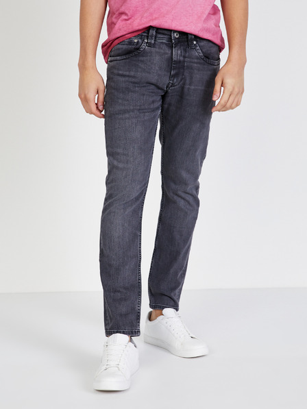 Pepe Jeans Tmavosivé pánske džínsy rovného strihu Pepe Jeans Cash