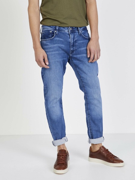 Pepe Jeans Modré pánske džínsy rovného strihu Pepe Jeans Stanley