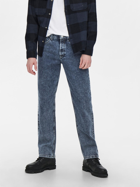 ONLY & SONS Tmavomodré rovné džínsy ONLY & SONS Edge
