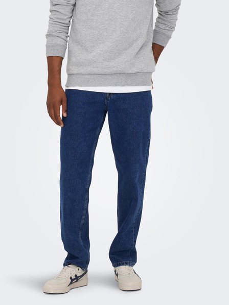 ONLY & SONS Tmavomodré rovné džínsy ONLY & SONS Edge