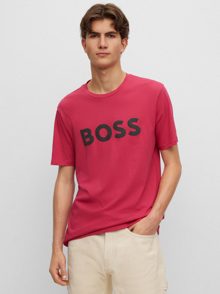 BOSS Tmavoružové pánske tričko Hugo Boss