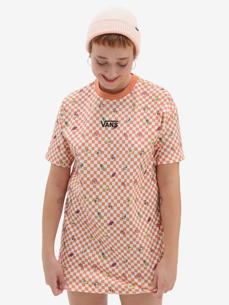 Vans Bielo-oranžové dámske kockované šaty VANS