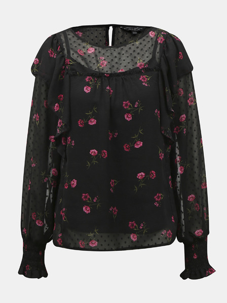 Dorothy Perkins Čierna kvetinová blúzka Dorothy Perkins