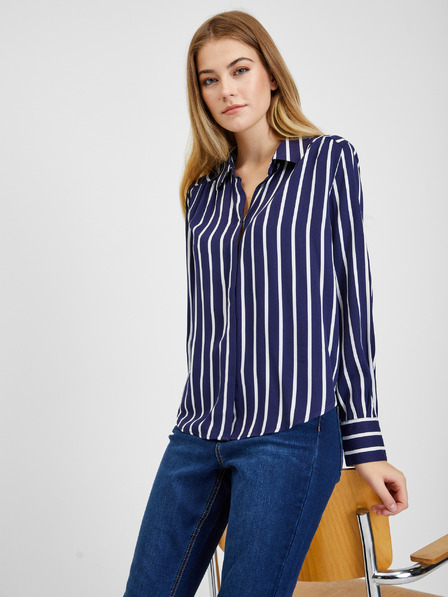 Orsay Bielo-modrá dámska pruhovaná blúzka ORSAY