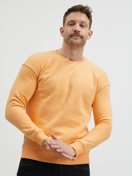 Jack & Jones Oranžová pánska základná mikina Jack & Jones Star