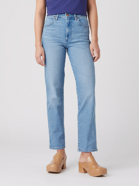 Wrangler Svetlomodré dámske džínsy rovného strihu Wrangler s ripsovým efektom