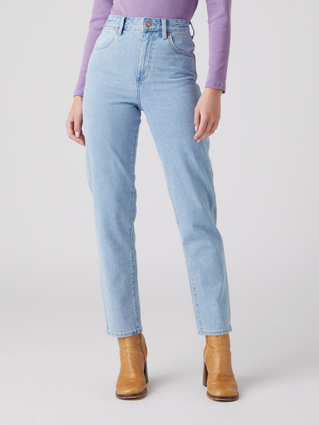 Wrangler Svetlomodré dámske džínsy rovného strihu Wrangler s ripsovým efektom